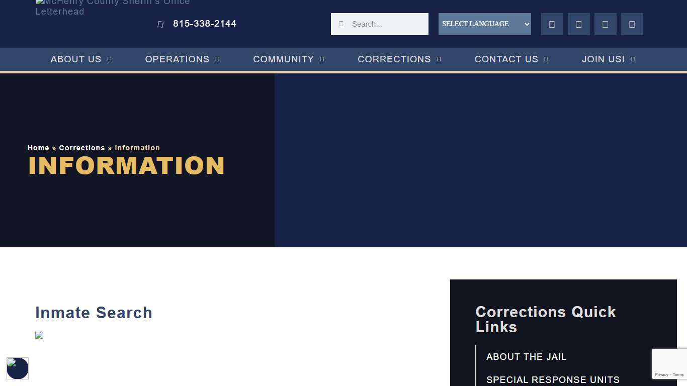 Corrections Information - McHenry County Sheriff's Office