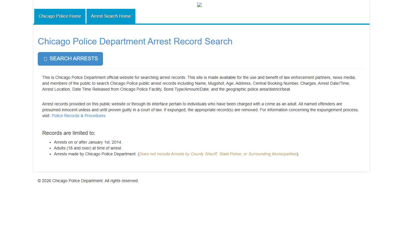 Arrest Search Home